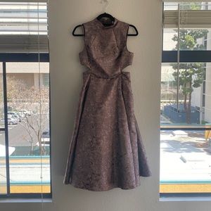 Topshop purple cutout midi dress